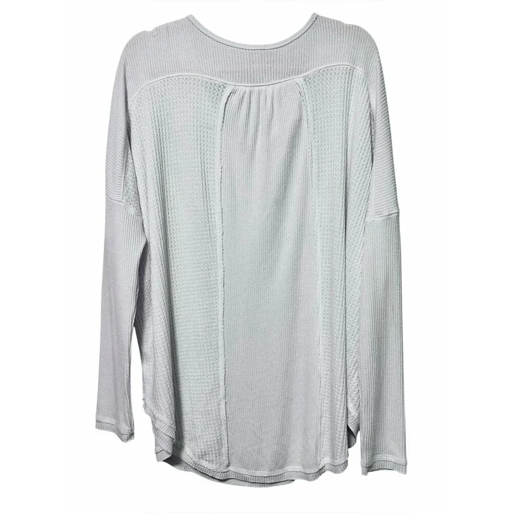 FREE PEOPLE NWT White Long Sleeve Oversized Henley Top M